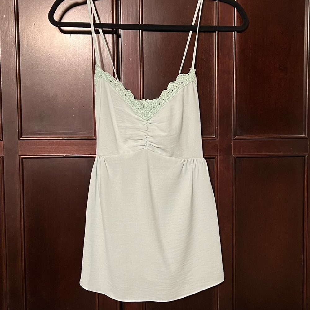 Naked Zebra Crochet Tank Top - Color Mint Green Size Small NWT
